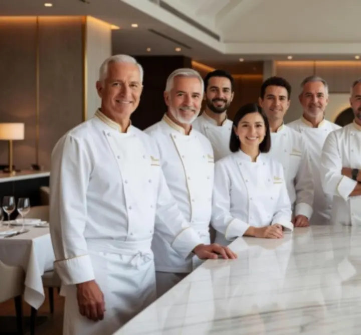 Tým šéfkuchařů restaurace Kralo View v elegantním prostředí