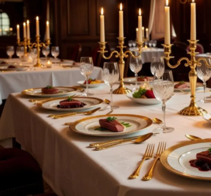 Elegantně prostřený fine dining stůl v Kralo View